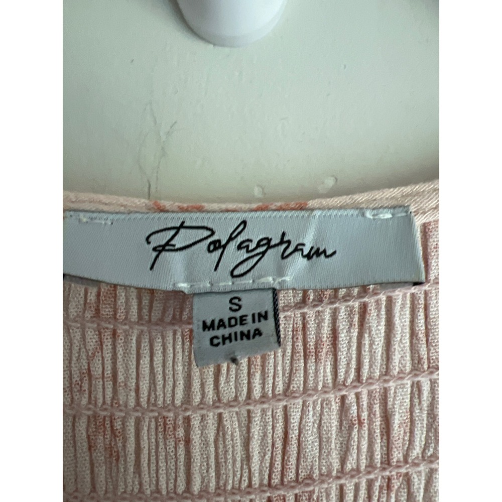 Polagram Pink Floral Smocked Midi Dress Short Flutter Sleeve V-Neck Pockets - Picture 3 of 9